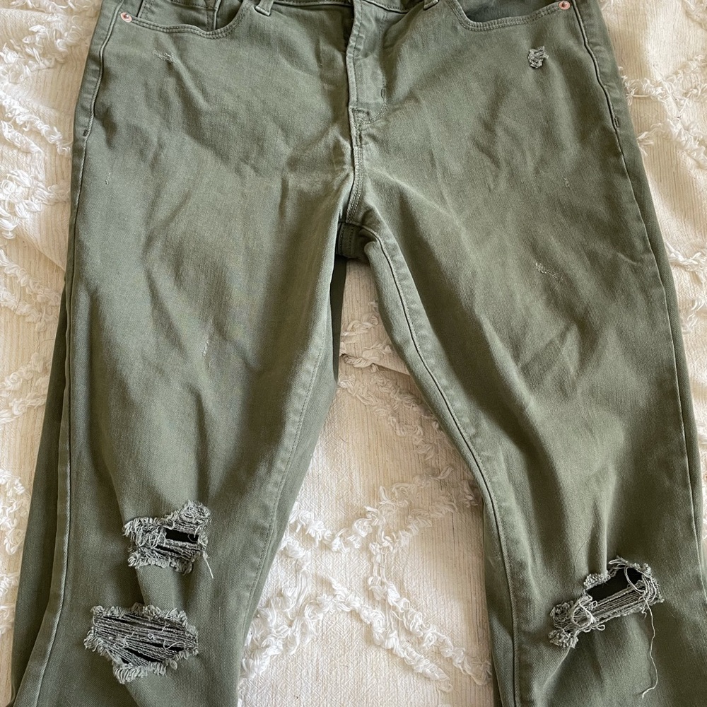 Old Navy Rockstar Green Jeans - Picture 2 of 4
